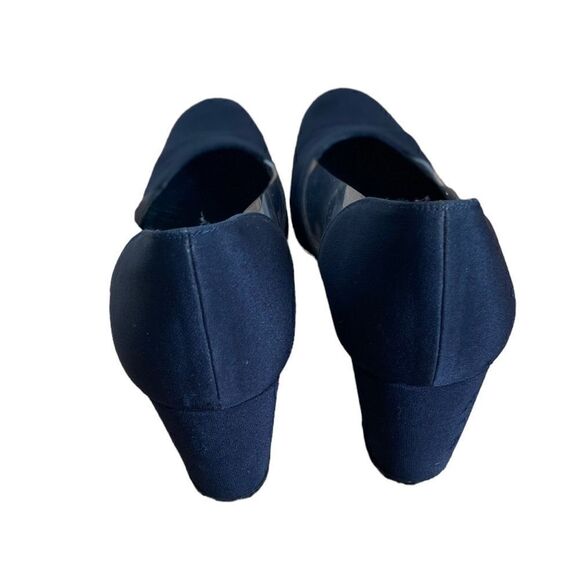 Staurt Weitzman Navy Blue Satin Heels - Picture 5 of 6
